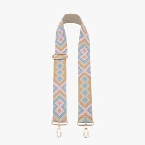 🦋LAST🦋 NWT Jen & Co. Woven Guitar Strap for Bags, Light Pink & Teal